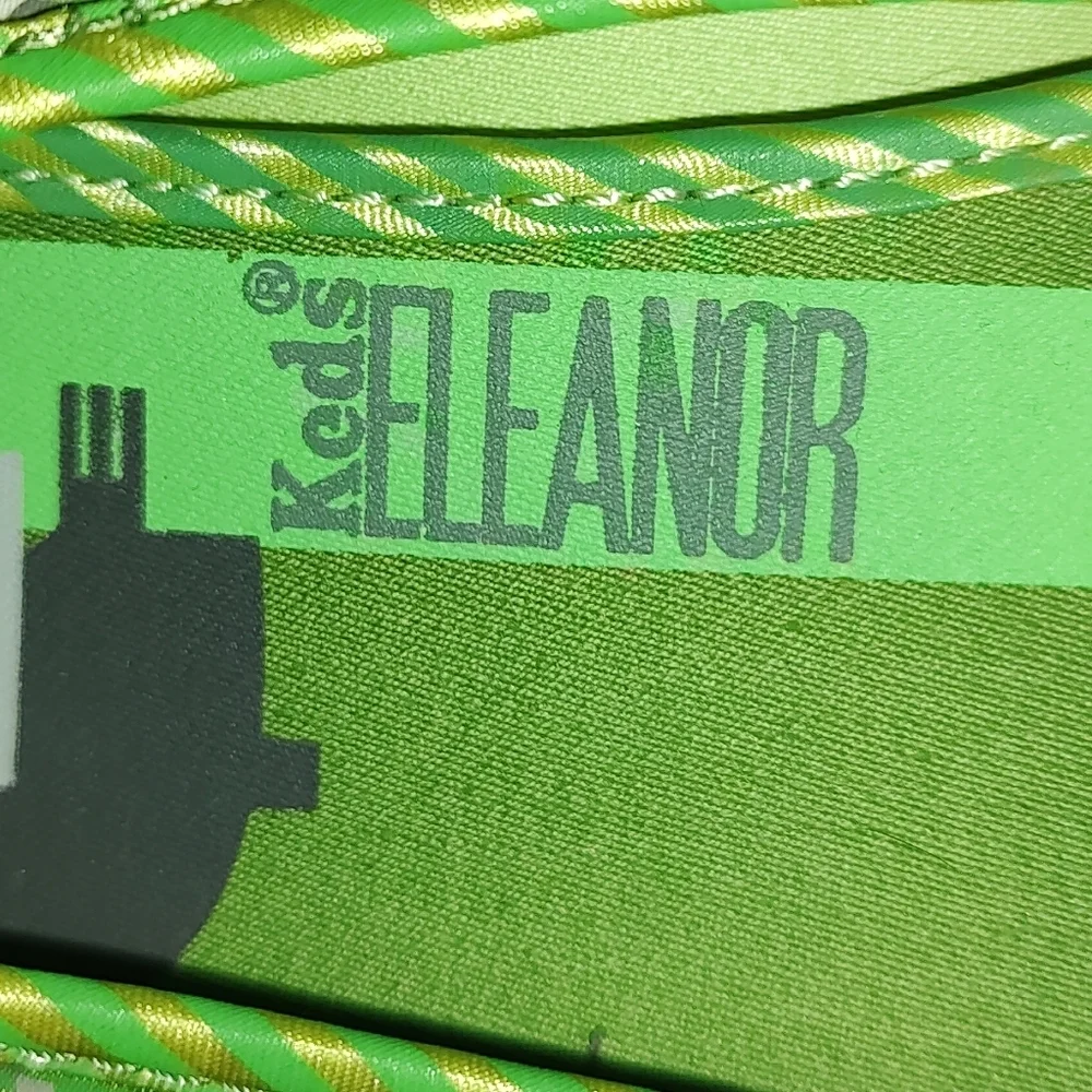 Keds x Eleanor Lime Green Satin Flats with Koalas